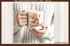 Gobble Gobble Faux Embroidery Thanksgiving Sublimation Png Product Image 4