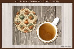 Autumn Pumpkin Patchwork Round Coasters Sublimation Png Product Image 4