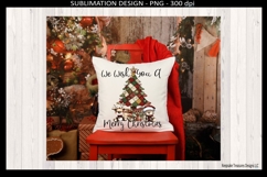 We Wish You A Merry Christmas Patchwork Tree Sublimation Png Product Image 5