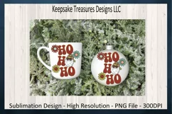 Retro Ho Ho Ho Santa Claus Illustration PNG Sublimation Product Image 5
