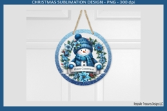 Merry Christmas Snowman Door Sign Sublimation Png Template Product Image 2
