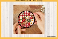 Summer Strawberry Round Coasters PNG Sublimation Template Product Image 3