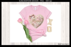 Mama Patchwork Heart PNG | Sublimation T-Shirt Design Product Image 2