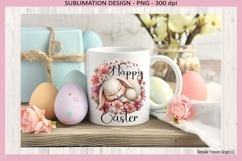 Happy Easter Sleeping Bunny Spring Floral Sublimation Png Product Image 4