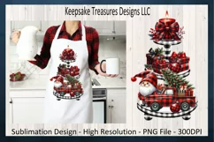 Santa Claus Vintage Truck Tiered Tray, Sublimation PNG Product Image 4