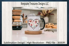 Heart Stitch Faux Embroidery Valentines Day PNG Sublimation Product Image 5