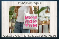 Mom Faux Embroidery Hearts and Brushstroke Coquette Bows PNG Product Image 2