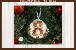 Vintage Christmas Ornament PNG, Buffalo Plaid Holiday Decor Product Image 2
