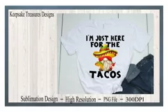 I'm Just Here For The Tacos|Fiesta Gnome|Sublimation PNG Product Image 3