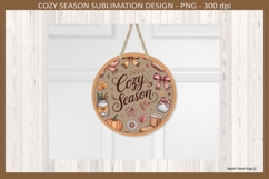 Fall Door Sign, Cozy Season, Sublimation Png, Autumn Product Image 4