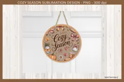 Fall Door Sign, Cozy Season, Sublimation Png, Autumn Product Image 4