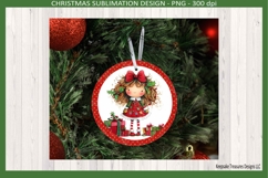 Quirky Christmas Girl Ornaments, Sublimation Png Template Product Image 4