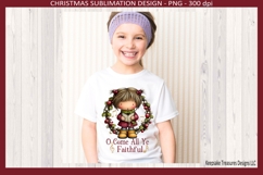O Come All Ye Faithful Sublimation Png, Whimsical Christmas Product Image 3