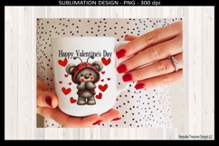 Happy Valentine's Day Teddy Bear Printable Sublimation Png Product Image 5