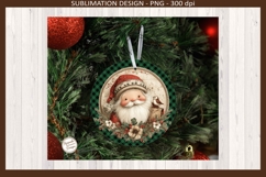 Vintage Christmas Ornament PNG, Buffalo Plaid Holiday Decor Product Image 3