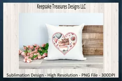 Heart Stitch Faux Embroidery Valentines Day PNG Sublimation Product Image 6