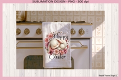 Happy Easter Sleeping Bunny Spring Floral Sublimation Png Product Image 5