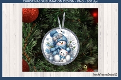 Merry Christmas Snowmen Tree Ornaments Sublimation Png Product Image 5