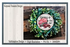 Spring Is In The Air| Vintage Truck Wreath|Sublmation PNG Product Image 5