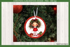 Quirky Christmas Girl Ornaments, Sublimation Png Template Product Image 5
