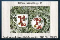 Retro Ho Ho Ho Santa Claus Illustration PNG Sublimation Product Image 6