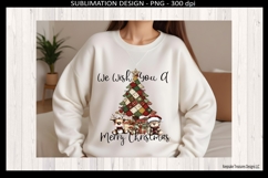 We Wish You A Merry Christmas Patchwork Tree Sublimation Png Product Image 1