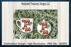 Retro Ho Ho Ho Santa Claus Illustration PNG Sublimation Product Image 7