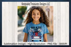 God Bless The USA Blue Truck Patriotic Sublimation PNG 4th Product Image 1