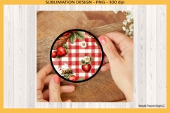 Summer Strawberry Round Coasters PNG Sublimation Template Product Image 5