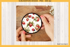 Summer Strawberry Round Coasters PNG Sublimation Template Product Image 6