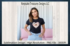 Heart Stitch Faux Embroidery Valentines Day PNG Sublimation Product Image 2