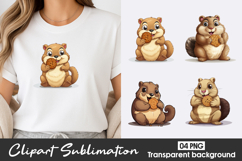 Cute Hamster Watercolor Clipart PNG Product Image 1