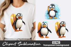 Cute Penguin Watercolor Clipart PNG Product Image 1