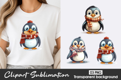 Cute Penguin Winter Clipart PNG Product Image 1