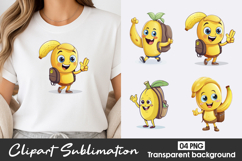 Cute Banana Character Clipart PNG Product Image 1