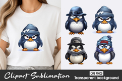 Cute Penguin Spy Clipart PNG Product Image 1