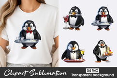 Cute Penguin Watercolor Clipart PNG Product Image 1