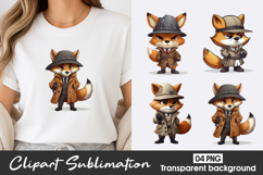 Cute Fox Hunter Clipart PNG Product Image 1