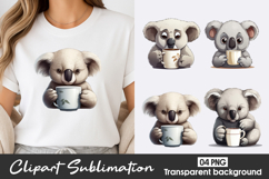Cute Koala Watercolor Clipart PNG Product Image 1