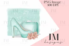 Girly Heel & Clutch Bag Fashion Illustration Design Product Image 1