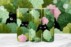 Black Cat Botanical 20oz Tumbler Wrap Product Image 1