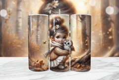Autumn Girl Seamless Tumbler Wrap PNG Product Image 1