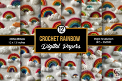 Crochet Rainbow and Clouds Seamless Pattern Product Image 1