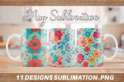 Mug sublimation design with Flowers Pattern Product Image 1