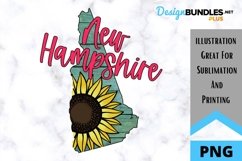 Sublimation Sunflower State - New Hampshire State - Flower Product Image 1