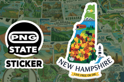 New Hampshire Sticker PNG SVG | State Outline Decal File Product Image 1