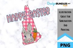 Sublimation Happy Easter State - New Hampshire - Rabbit Product Image 1