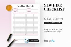 Fillable New Hire Checklist Printable Product Image 1