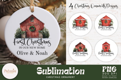 New home Christmas ornament png desihn being used as a trendy new home Christmas print