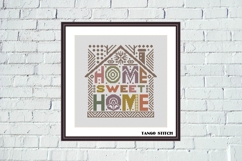 New home housewarming cross stitch embroidery pattern - Tango Stitch